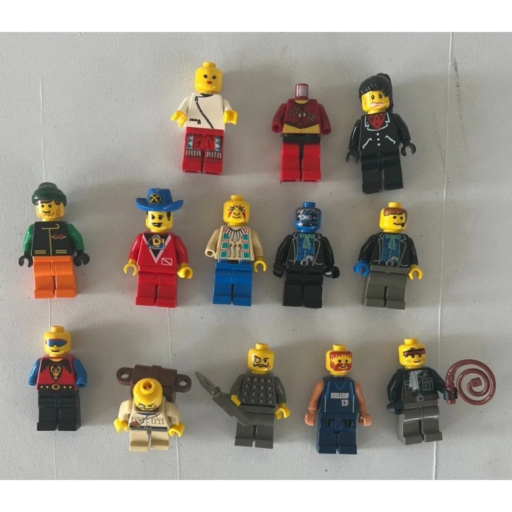 Lot of 13 Used LEGO Minifigures Mixed Western Sports Cowboy NBA Incomplete
